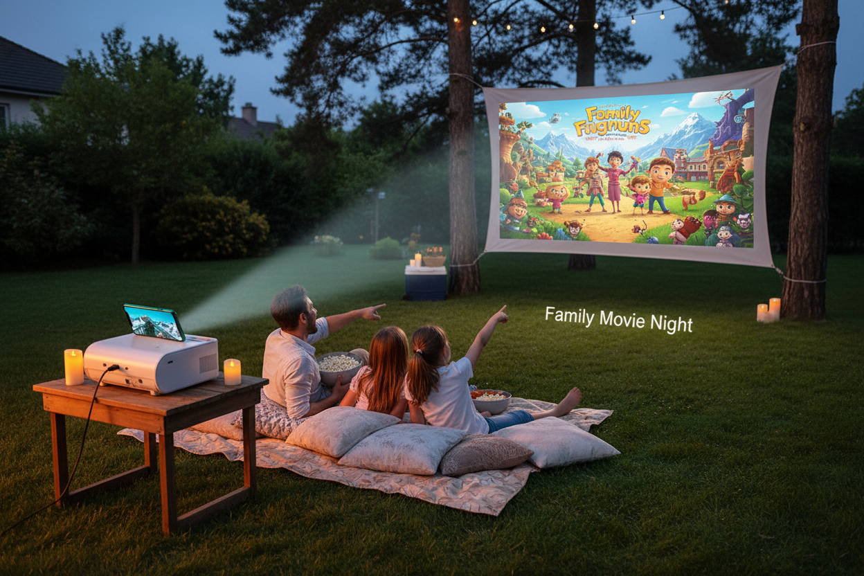 720P Portable Smart Projector - 4200 Lumens, Android & WiFi Support