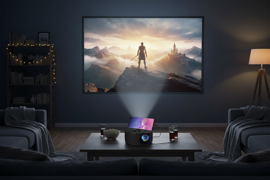 Mini Portable Pocket Projector - 20-100 Inch, USB & Type-C, 30,000h LED