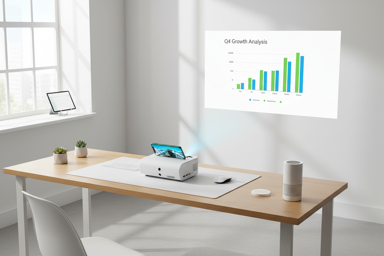 Product demo video of the Mini Portable Pocket Projector showing its features and capabilities.